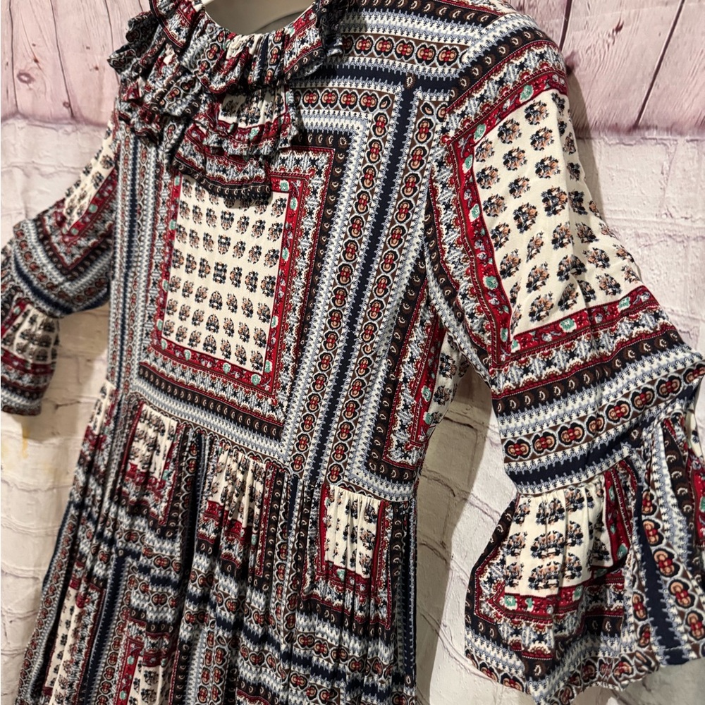 Dainty Jewells Large Vintage 3/4 sleeves Printed Maxi Dress stunning dress - Picture 6 of 10
